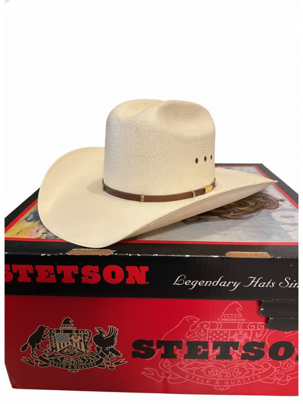 Stetson 10X Kissimmee Lobo Straw Cowboy Hat 7 3/8